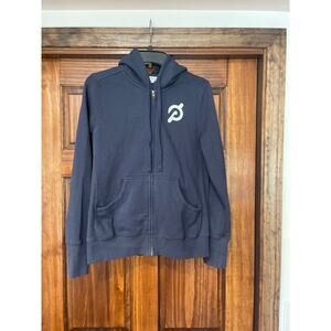 Peloton, zip front hoodie, jacket, navy blue size medium